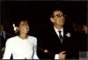 Miguel Delibes Setién junto a su hija Camino Delibes de Castro en el día de su boda.