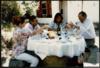Miguel Delibes Setién comparte mesa con su hija Elisa, José Sámano y Mercedes Milá, en Sedano (Bu...