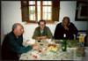 Manuel Delibes Setién y Adolfo Delibes de Castro comiendo en Barrax-La Roda (Albacete).