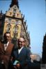 Miguel Delibes Setién acompañado por las calles de Praga (República Checa), durante su viaje por ...