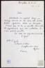 Carta de F. Gual a Miguel Delibes Setién, solicitando su dirección al estar realizando un trabajo...