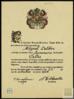 Certificado de la Sociedad Nacional Hispánica. Sigma Delta Pi del título a Miguel Delibes Setién ...