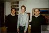 Miguel Delibes Setién acompañado de Brian Sullivan y su hijo Germán Delibes, en su casa de Vallad...