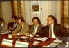 Miguel Delibes Setién en la mesa de conferenciantes del Congreso de novelistas celebrado con moti...